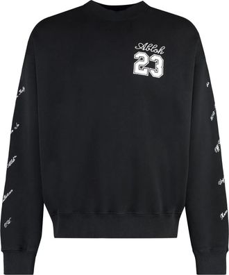 Off-white Cotton Crew-neck Sweatshirt - Heren - Sweatshirts - Zwart - S - Katoen - Hoodies & sweatvesten
