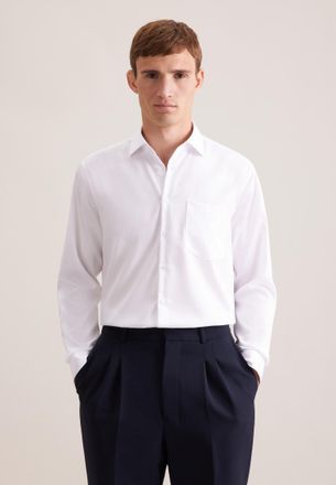 Seidensticker Businesshemd SEIDENSTICKER Schwarze Rose, Herren, Gr. XXL (45), verl&auml;ngerte &Auml;rmell&auml;ngen, weiss (wei&szlig;), 100% Baumwolle, unifarben, regular fit, 2-Knopf