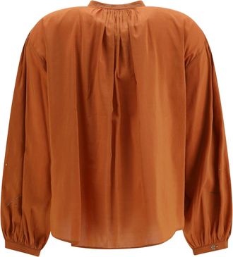 Forte_Forte Womens Shirt Fleurs Dorient Voile Beige Cotton