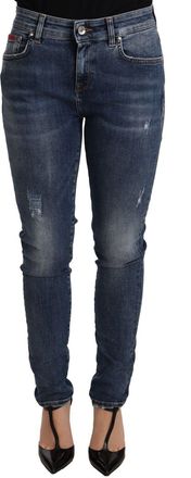 Dolce & Gabbana Dolce Gabbana Slimfit Versleten Jeans