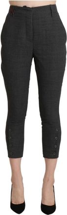 Ermanno Scervino High-Waisted Cropped Capri Broek - Dames - Vrijetijds broeken - Zwart - 2XS - Katoen - Broeken