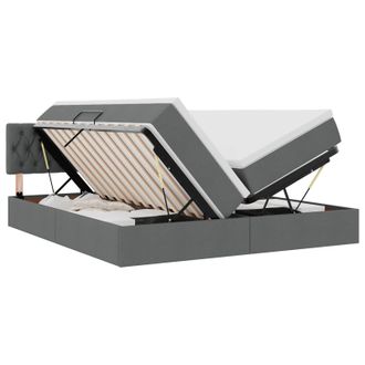 vidaXL Letto Con Contenitore Grigio Scuro 180 X 200 Cm Pelle Sintetica Vidaxl