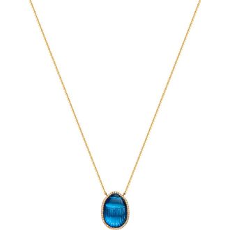 Lito Small Luna Pendant Necklace in Blue at Nordstrom
