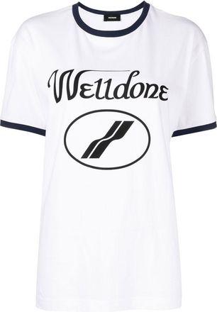 We11done logo-print crew-neck T-shirt - women - Cotton - L - White