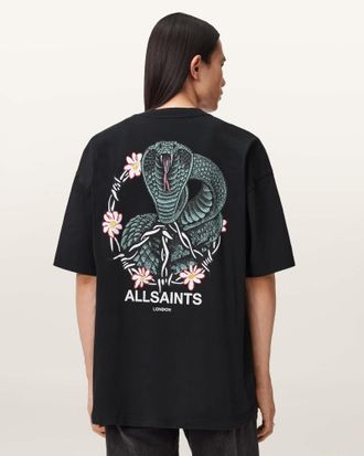 AllSaints Cotton Snakebite Short Sleeve Crew T-Shirt, Size: XXL