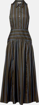 Staud Romy striped cotton midi dress