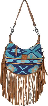 StS Ranchwear Mojave Sky Nellie Serape Fringe Shoulder Bag In Multicolor Blue