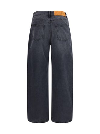 S&eacute;fr Relaxed Straight-Leg Denim Jeans - Black