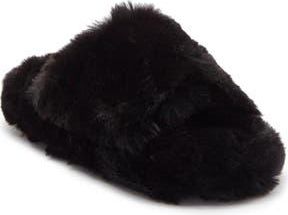 Abound Kingsley Faux Fur Slipper in Black at Nordstrom Rack, Size X-Large
