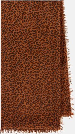 Isabel Marant Sciarpa in cashmere e lana con stampa leopardata