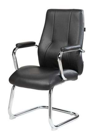 Dmora Silla De Oficina Dmoncin, Sillas De Sala De Espera Con Reposabrazos, Silla De Sala De Espera Ergon&oacute;mica, 61x58h101 Cm, Negro - Dmora