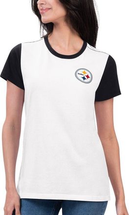 G-III 4Her by Carl Banks Womens G-III 4Her by Carl Banks White/Black Pittsburgh Steelers Fashion Illustration T-Shirt at Nordstrom, Size Xx-Large