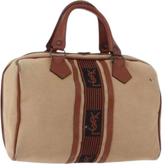 Saint Laurent Pre-owned Boston Bag - Dames - Vintage Handtas - Bruin - ONE Size - Leer - Vintage