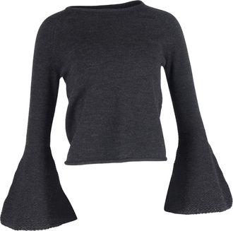 Co Co Flared Sleeve Sweater in Grey Wool