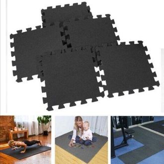 OEM Esterilla De Fitness Tipo Puzle Multiusos Fabricada En Espuma Eva, 10 Piezas, 30 X 30 Cm, Negra