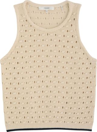 Frame Denim The Bauble Open-knit Tank - Cream - S (UK8-10 / S)