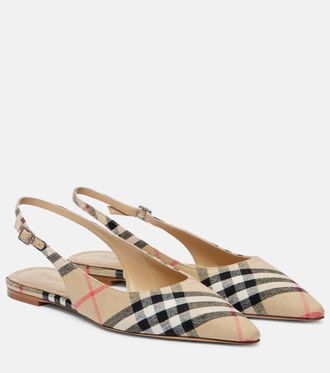 Burberry Birdie Burberry Check slingback flats