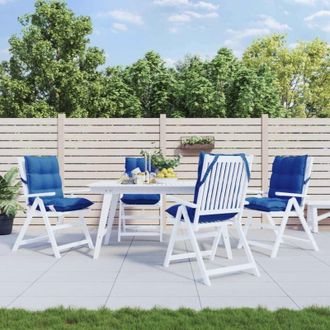 vidaXL Cuscini Sedia con Schienale Basso 4 pz Blu Reale Tessuto Oxford Vidaxl