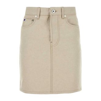 Burberry Denim Skirts, female, Beige, Size: 3XS Sand Denim Mini Skirt