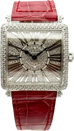 Franck Muller Master Square Quartz Diamond Mens Watch 6002 L QZ R D CD-RED