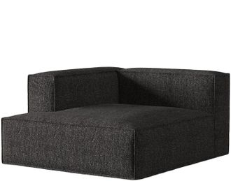 MICADONI Modulare Design Chaiselongue Nuria mit Armlehne links - Boucl&eacute;