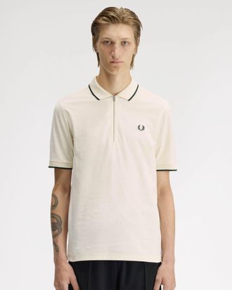 Fred Perry Mens Polo Shirt in Ivory Cotton - Size X-Large
