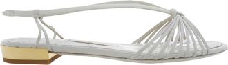 Ferragamo Alexis Strappy Flat Sandals, Size 7 C