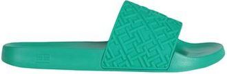 Tommy Hilfiger Monogram Pool Slides Sandals for Women in Green with Rubber Sole
