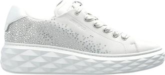 Jimmy Choo London Diamond Light Maxi F - Dames - Sneakers - Wit - 39 EU - Leer - Schoenen