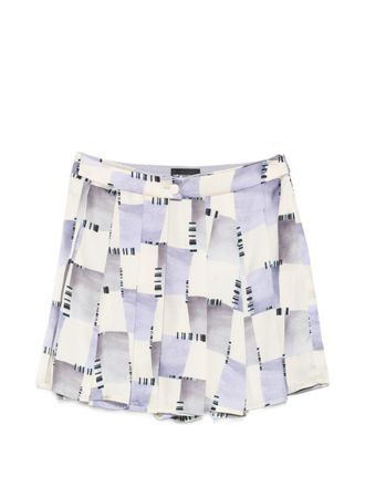 Emporio Armani Womens Abstract Print Pleated Shorts