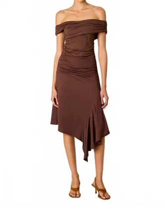 Nia Vine Asymmetrical Skirt In Chocolate