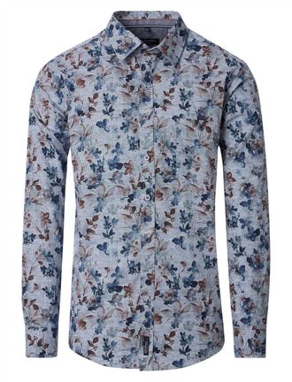 Casamoda geprint blauw Casa Moda casual fit overhemd