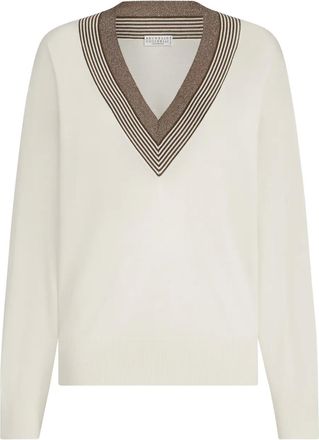 Brunello Cucinelli Maglione con scollo a V - Toni neutri