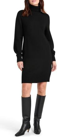 Splendid x @cellajaneblog Turtleneck Long Sleeve Sweater Dress in Black at Nordstrom, Size Small