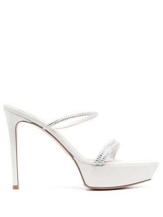 Gianvito Rossi Montecarlo crystal-embellished sandals - White