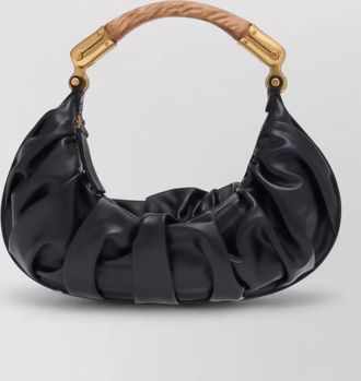 Balmain ebene medium leather clutch bag