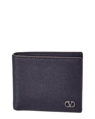 Valentino Vlogo Signature Leather Card Case