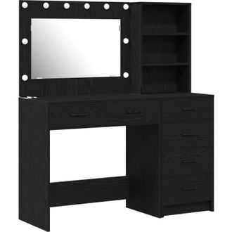 vidaXL Mesa De Tocador Negro 78.5 X 41 X 135 Cm Madera Contrachapada Vidaxl