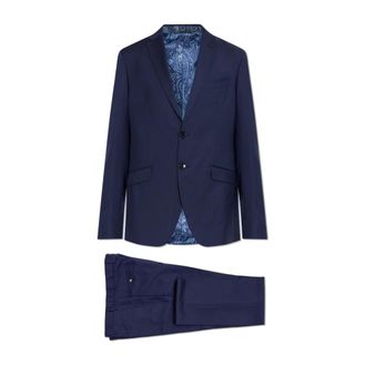 Etro Etro, Single Breasted Suits, male, Blue, Size: 2XL Wool Suit