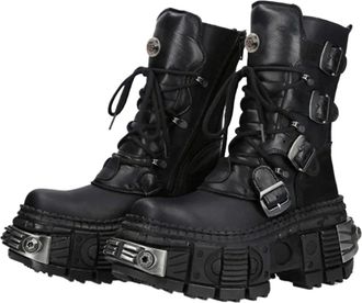 Generic Punk Autumn Winter Fashion Comfortable Punk Gothic Knee Length Boots With Metal Decoration Riveted High Heels Motorcycle Boot(Grey,10.5US)