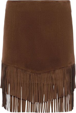 L'agence Lyle vegan suede mini skirt - women - Polyester/Elastane - 10 - Brown