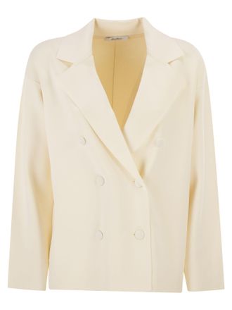 Max Mara Mxpcalte viscose cr&ecirc;pe jack met dubbele rij knopen