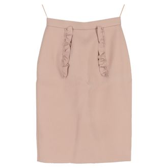 Miu Miu Cammeo Knee-length Pencil Skirt in Pink Nylon