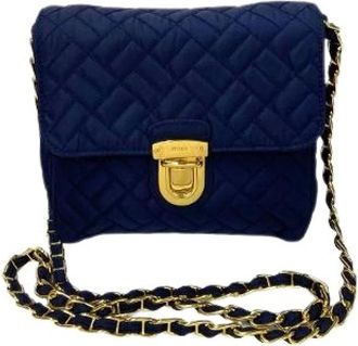 Prada Pre-owned Cross Body Bags, female, Blue, Size: ONE SIZE Pre-owned Nylon Cross Body Bag