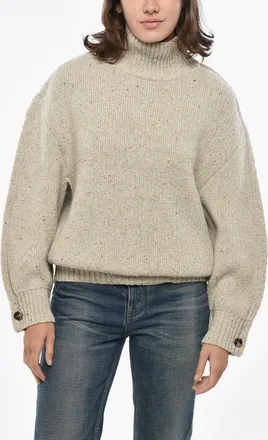 Bottega Veneta Pullover a Collo Alto in Misto Lana con Maniche a Palloncino Bottega Veneta