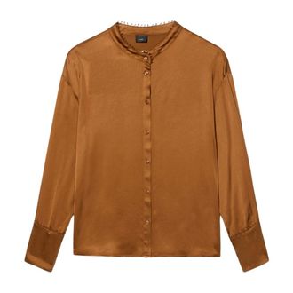 Oltre Dames, Blouses & Shirts, Oranje, Maat: L Satijn