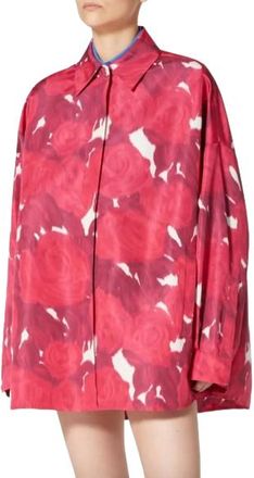 Valentino Garavani Valentino Rose Moir&eacute; Faille Pea Coat Size XS