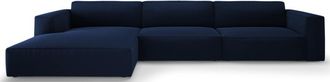 BLOOMINGLOFT 4-Sitzer Design Ecksofa Gaby Samt links