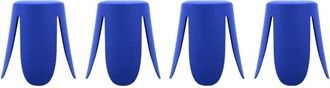 Sweeek Taburete apilable polipiel, set de 4, azul