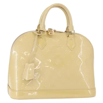 Louis Vuitton Alma Patent Leather Beige Patent_Leather Handbag (Pre-Owned)